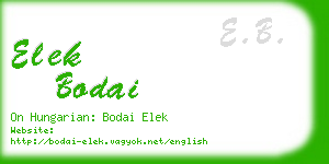 elek bodai business card